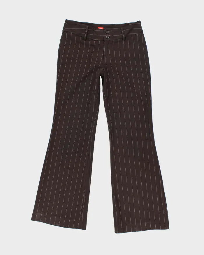 Vintage Y2k 00s Esprit Brown Pin Stripe Trousers - S sold by Rokit