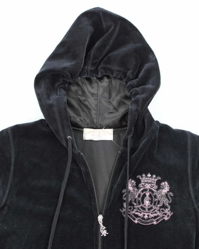 Vintage Y2K Women's Christian Audigier Velour Zip Up Hoodie - L sold by Rokit product image thumbnail 3