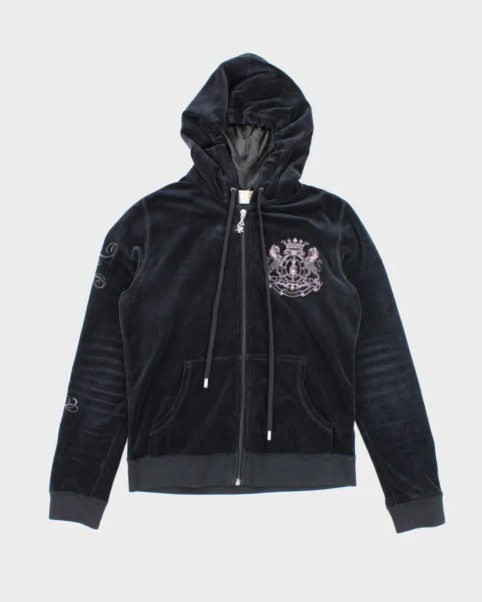 Vintage Y2K Women's Christian Audigier Velour Zip Up Hoodie - L sold by Rokit