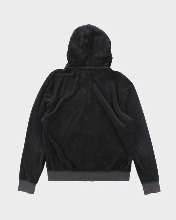 Vintage Y2K Women's Juicy Couture Black Velour Zip Up Hoodie - M sold by Rokit product image thumbnail 2