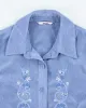 Vintage Y2k 00s Alia Blue Embroidered Corduroy Blouse - M sold by Rokit