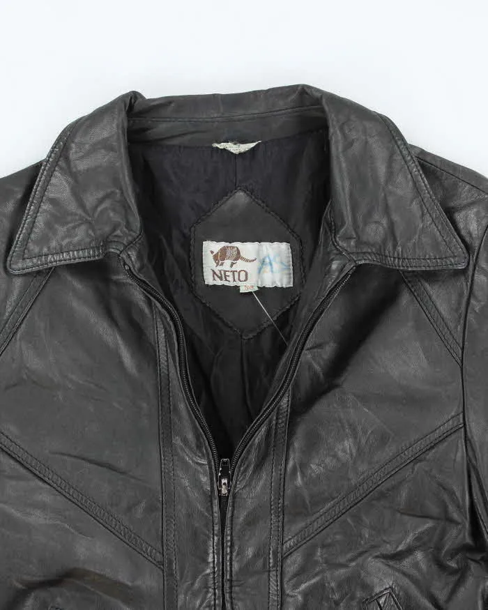 Vintage 90s Neto Black Leather Jacket - S sold by Rokit product image thumbnail 3