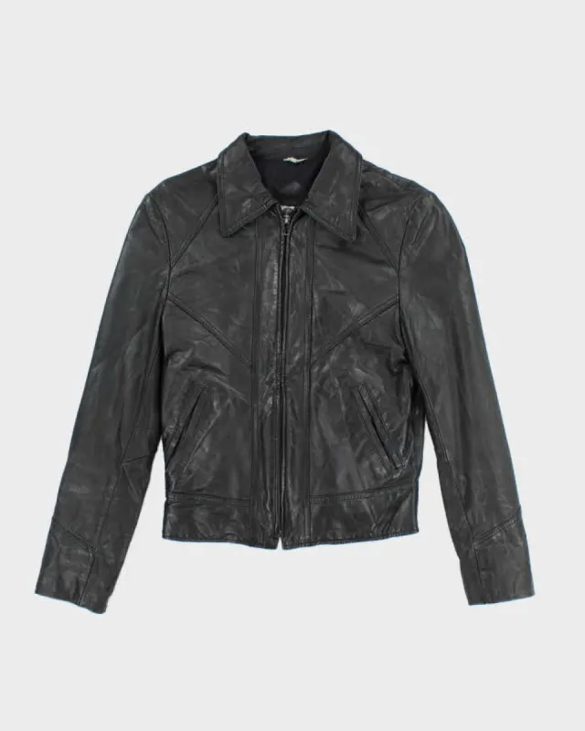 Vintage 90s Neto Black Leather Jacket - S sold by Rokit