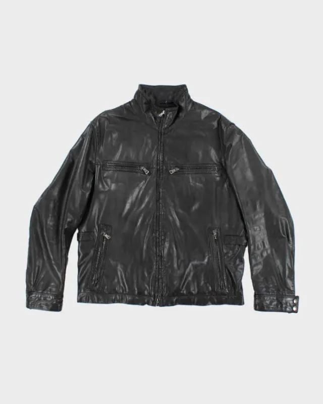 Vintage 2000's Hugo Boss Leather Biker Jacket - M sold by Rokit