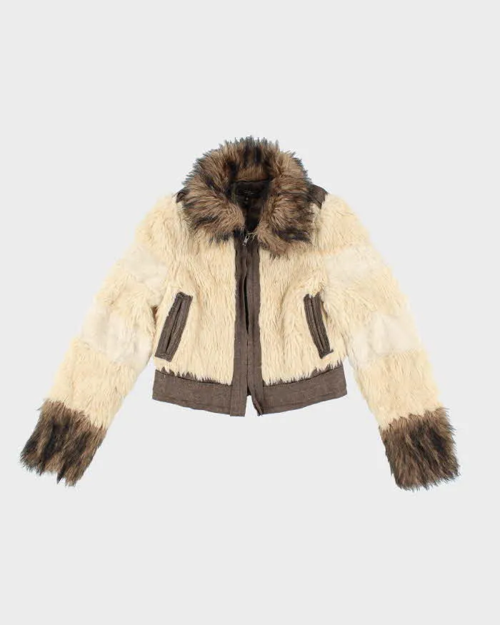 Vintage Y2k 00s Jessica Simpsons Faux Fur Wool Jacket - M sold by Rokit