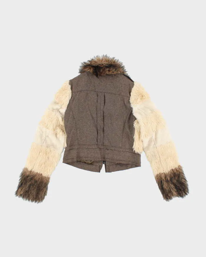 Vintage Y2k 00s Jessica Simpsons Faux Fur Wool Jacket - M sold by Rokit product image thumbnail 2