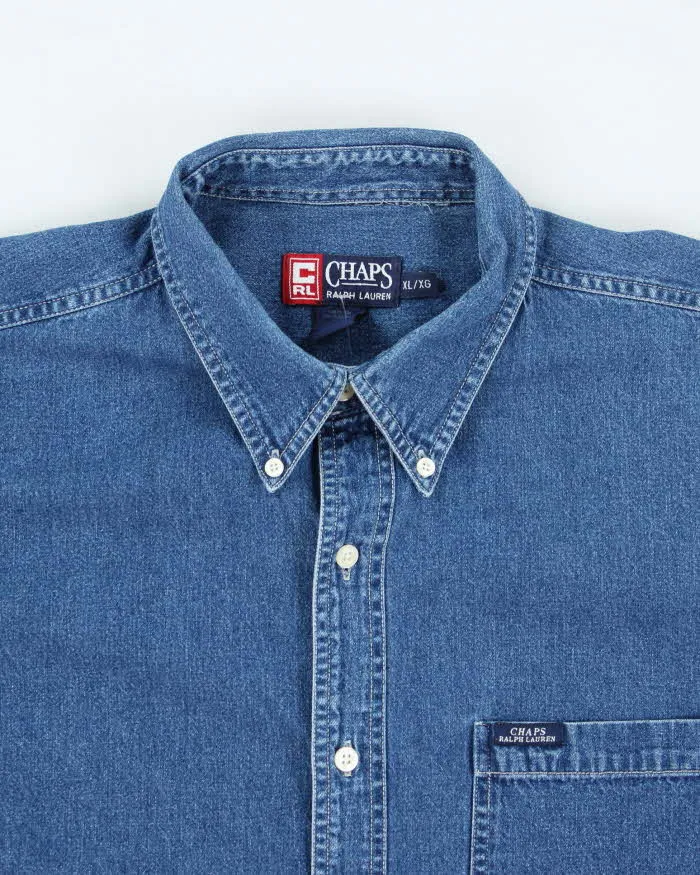Vintage Chaps Heavyweight Dark Wash Denim Shirt - XL sold by Rokit product image thumbnail 3