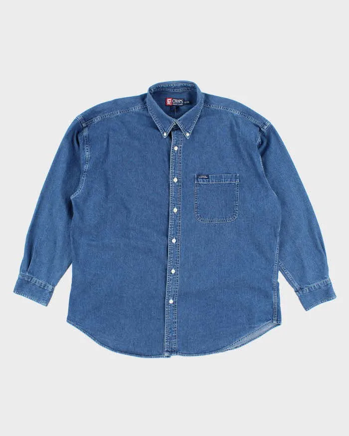 Vintage Chaps Heavyweight Dark Wash Denim Shirt - XL sold by Rokit