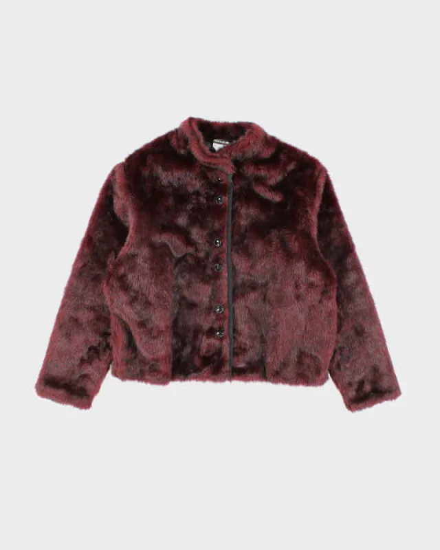 Y2k 00s Nanuk Red Faux Fur Jacket - L sold by Rokit