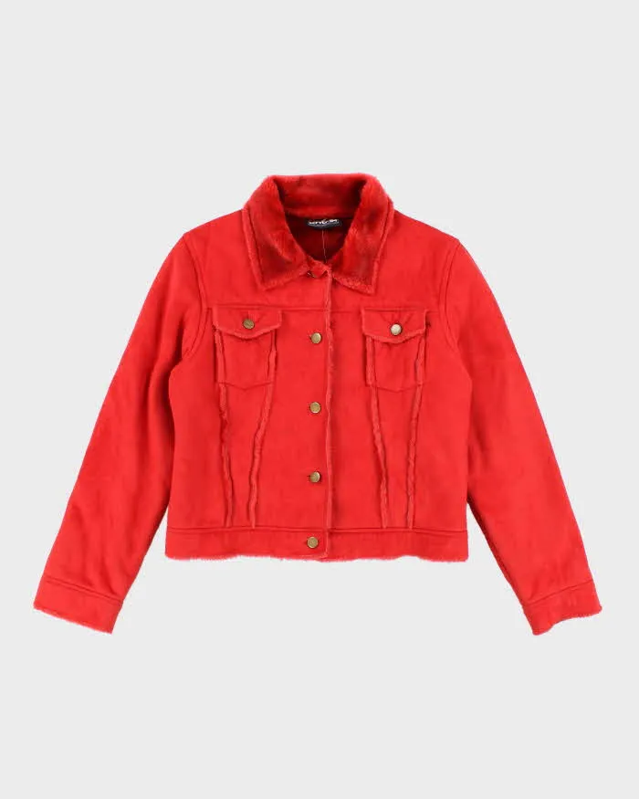 Vintage Y2k 00s Xntrik Faux Suede Red Jacket - M sold by Rokit