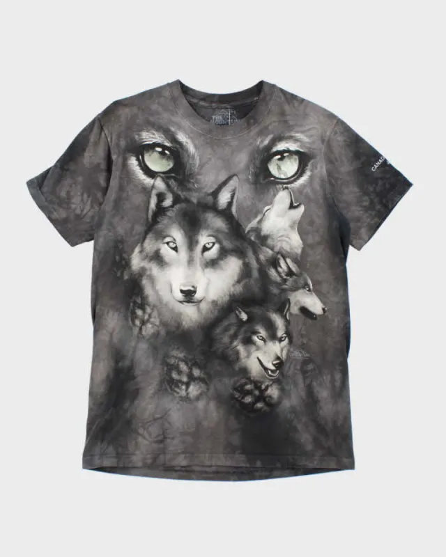 Vintage 2000's The Mountain All Over Print Wolf T-Shirt - S sold by Rokit