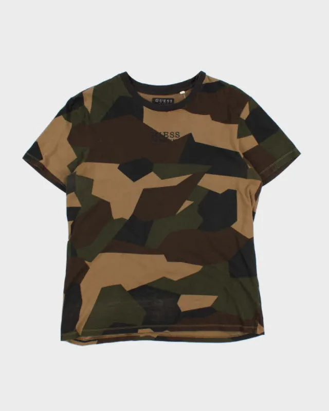 Vintage Guess Jeans Camouflage Spell Out Graphic T-Shirt - L sold by Rokit