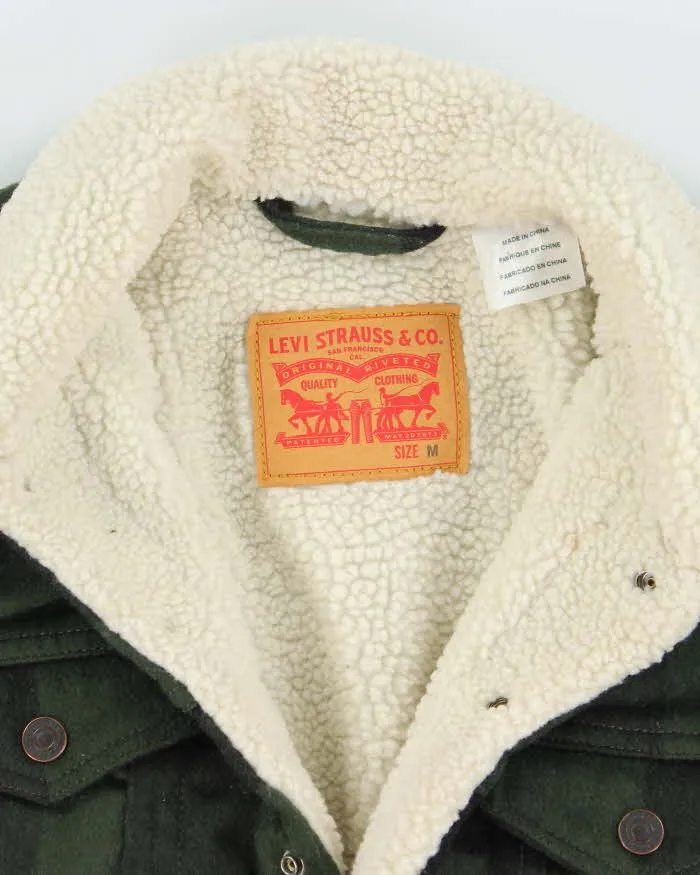 Levi's White Tab Plaid Green Sherpa Lined Trucker Jacket - M sold by Rokit product image thumbnail 4