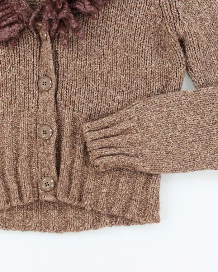 Vintage 90s United Colours Of Benetton Brown Wool & Mohair Blend Cardigan - M sold by Rokit product image thumbnail 4