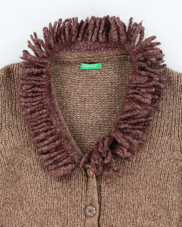 Vintage 90s United Colours Of Benetton Brown Wool & Mohair Blend Cardigan - M sold by Rokit product image thumbnail 3