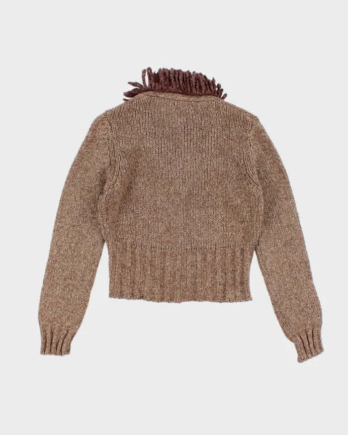 Vintage 90s United Colours Of Benetton Brown Wool & Mohair Blend Cardigan - M sold by Rokit product image thumbnail 2