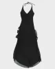 Y2k 00s Le Chateau Black Halter Neck Dress - XXS sold by Rokit