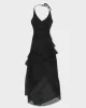 Y2k 00s Le Chateau Black Halter Neck Dress - XXS sold by Rokit