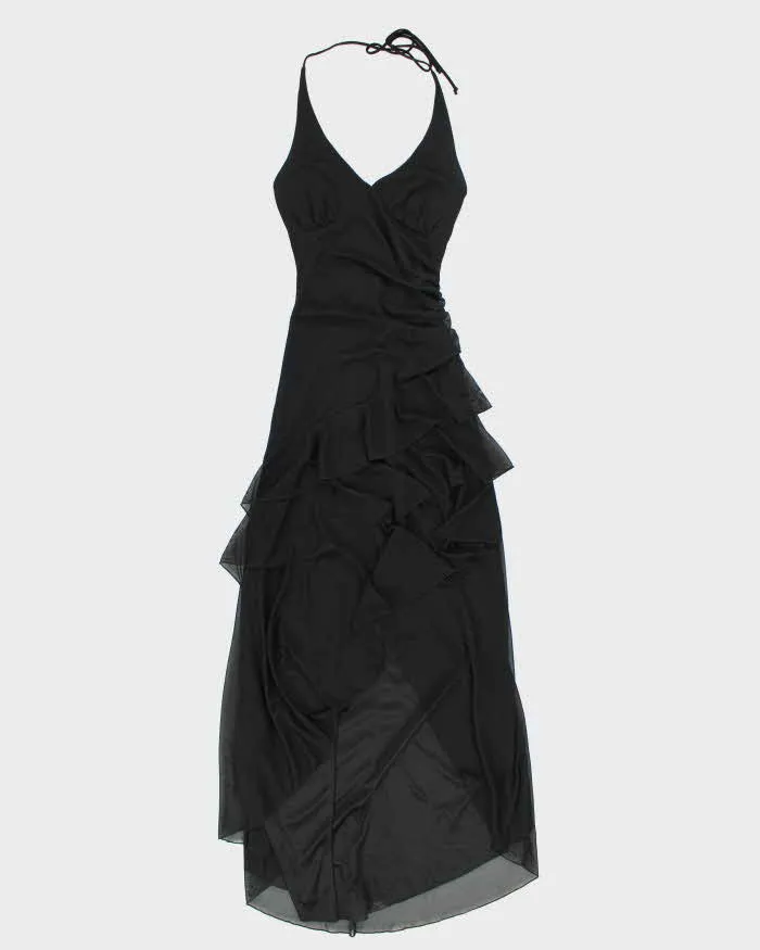 Y2k 00s Le Chateau Black Halter Neck Dress - XXS sold by Rokit