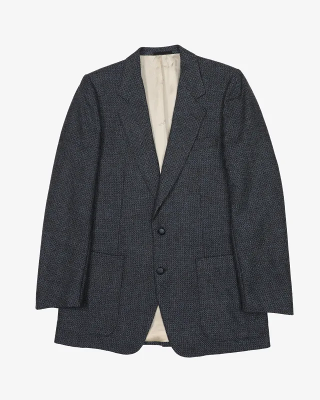 Blue And Black Wool Tweed Jacket - S sold by Rokit