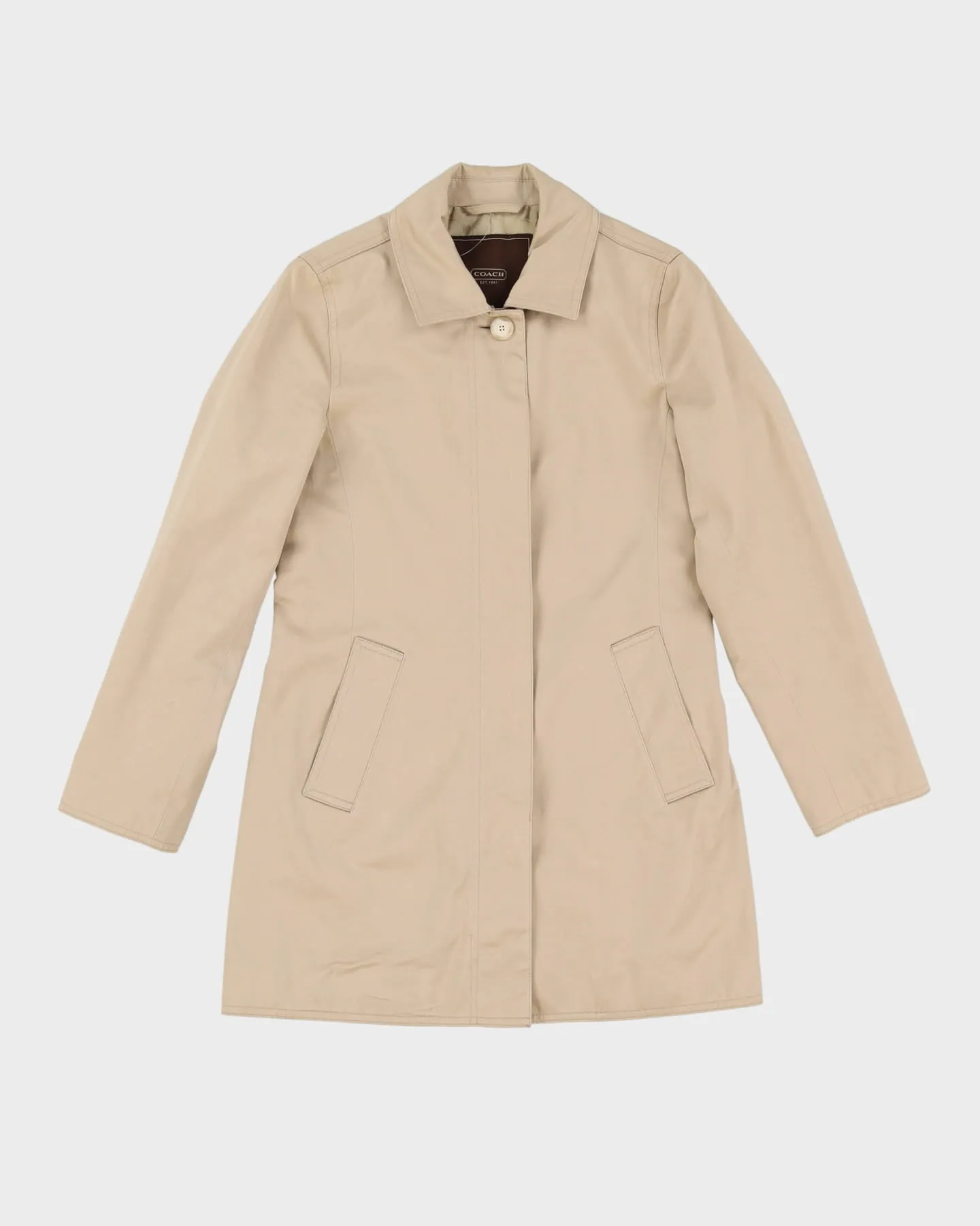 Coach Beige Raincoat Style Jacket - XS sold by Rokit