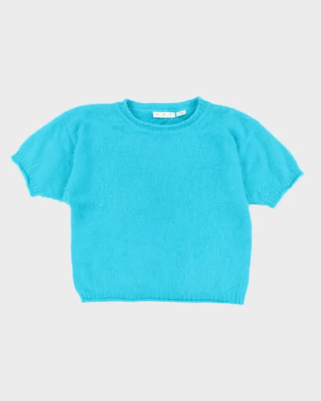 Vintage 90s Angora Short Sleeve Knit Jumper - M sold by Rokit