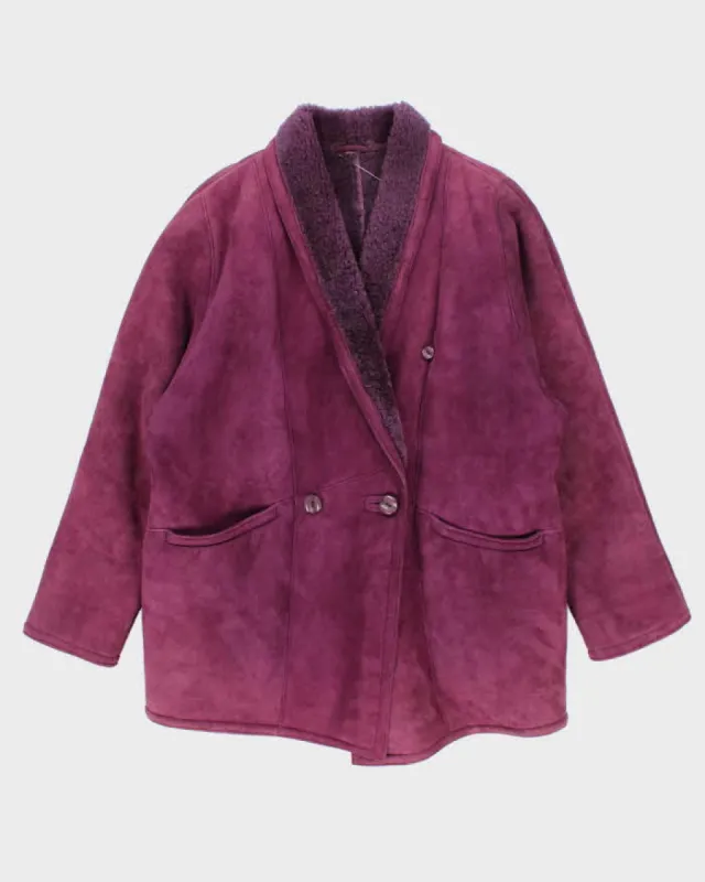 Vintage Hide Society Purple Suede Coat - XXXL sold by Rokit