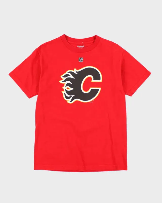 Vintage Reebok Calgary Flames NHL Logo Graphic T-Shirt - M sold by Rokit