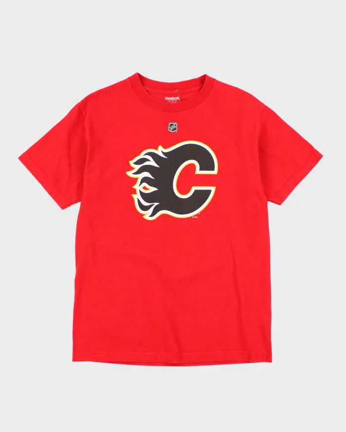 Vintage Reebok Calgary Flames NHL Logo Graphic T-Shirt - M sold by Rokit