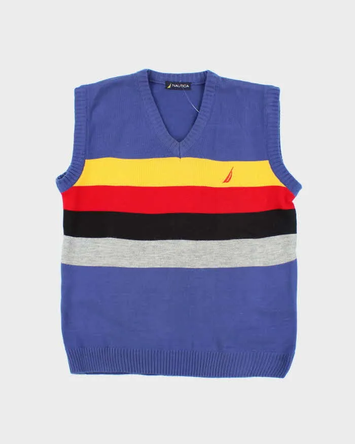 Vintage 2000's Nautica Multi Coloured Tank Knit Jumper - M sold by Rokit