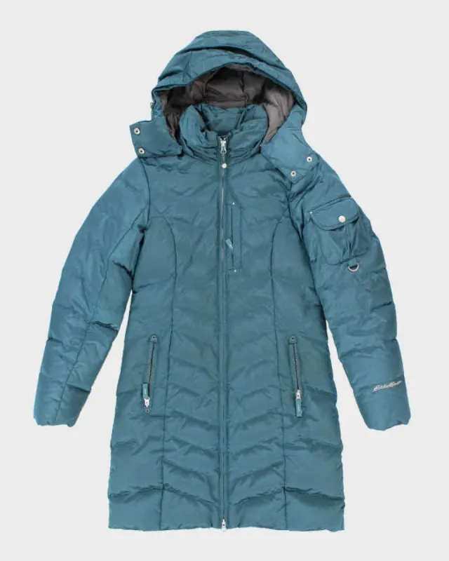 Eddie Bauer Blue Insulated Down Hooded Puffer Jacket - XS sold by Rokit
