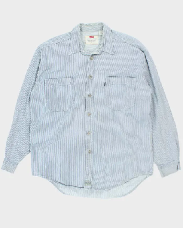Vintage 90's Levi's Oversized Pin Striped Denim Shirt - L made by Rokit