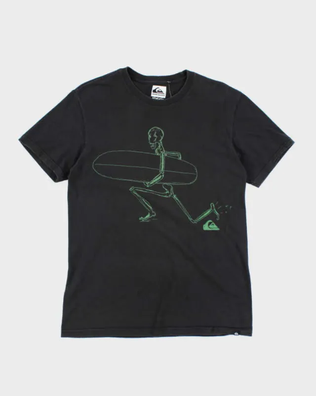 Vintage Quiksilver Skeleton Surfer Graphic T-Shirt - M sold by Rokit