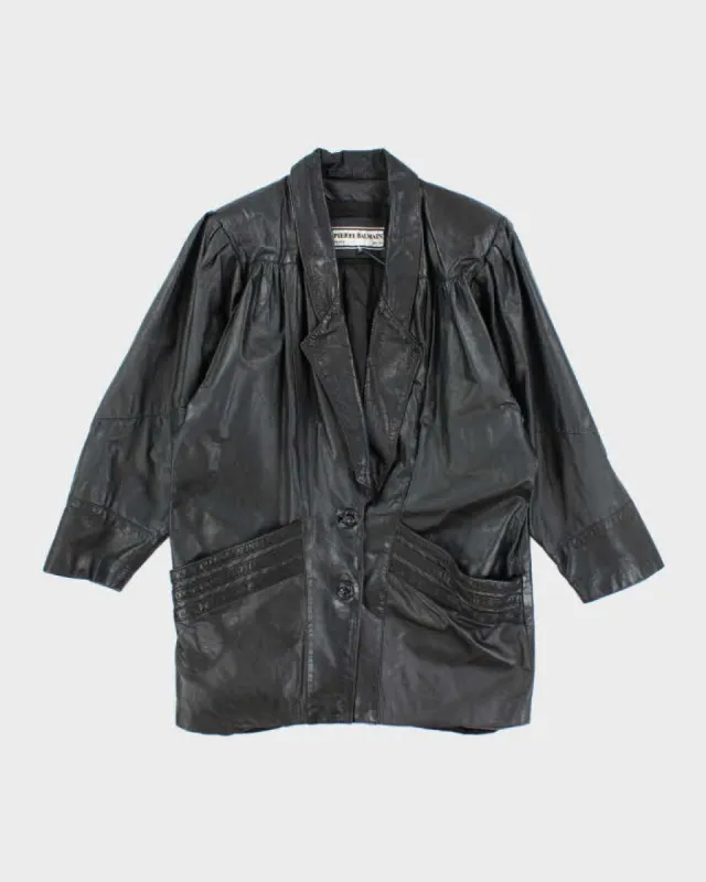 Vintage 80s Pierre Balman Leather Jacket - L sold by Rokit