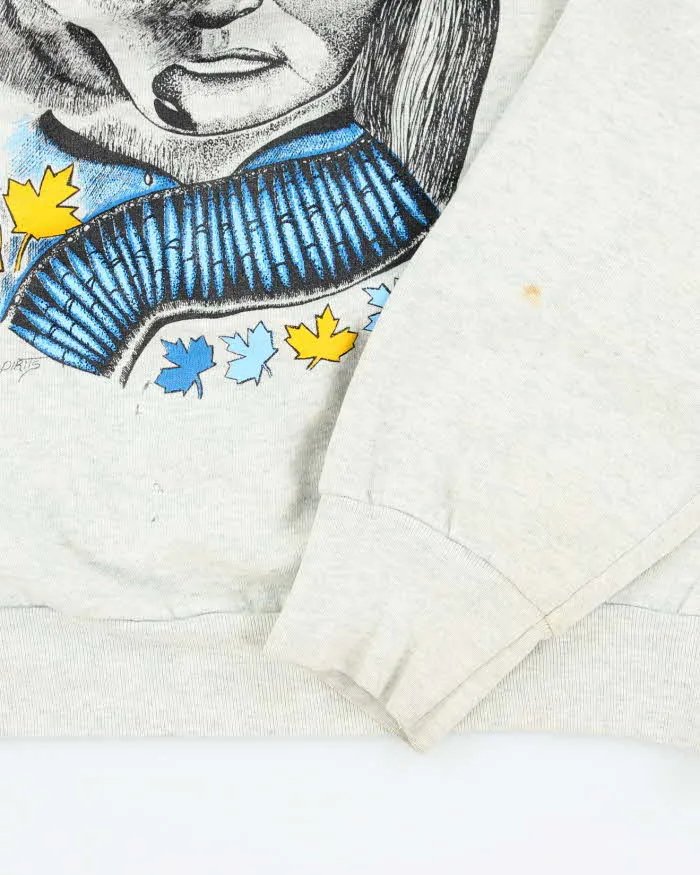 Vintage 90's Half Face Wolf Graphic Print Sweatshirt - L sold by Rokit product image thumbnail 3