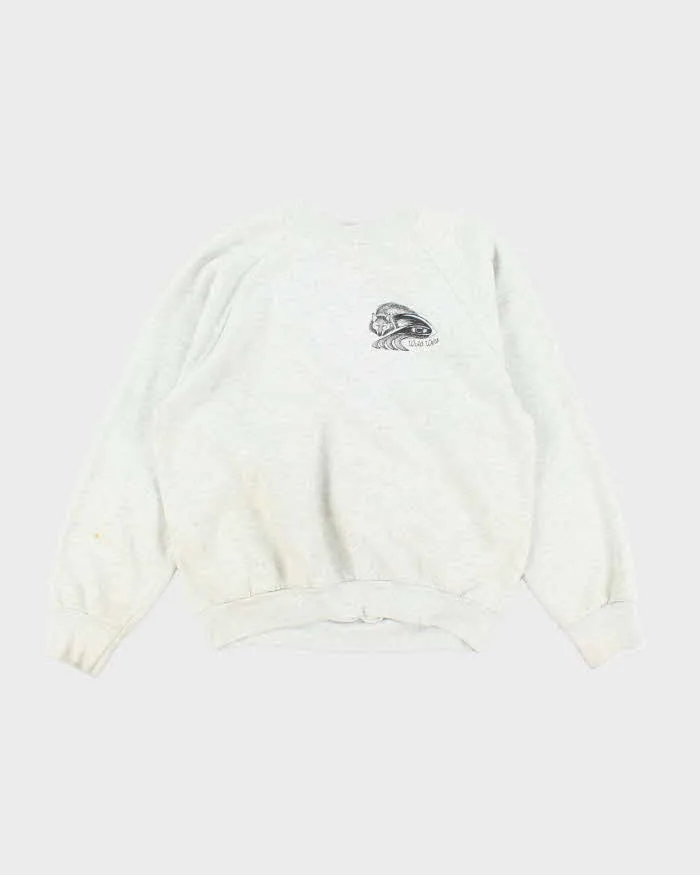 Vintage 90's Half Face Wolf Graphic Print Sweatshirt - L sold by Rokit product image thumbnail 2