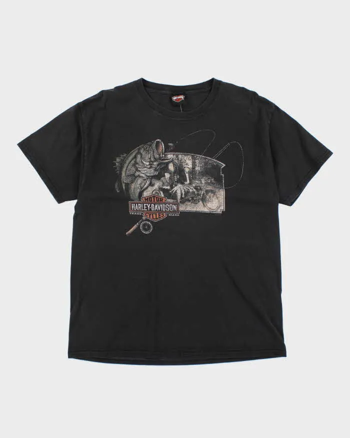 Vintage Harley Davidson Fishing Graphic T-Shirt - L sold by Rokit