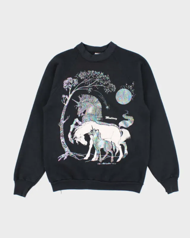 Vintage 80's Shiny Unicorn Fruit of the Loom Sweatshirt - L sold by Rokit
