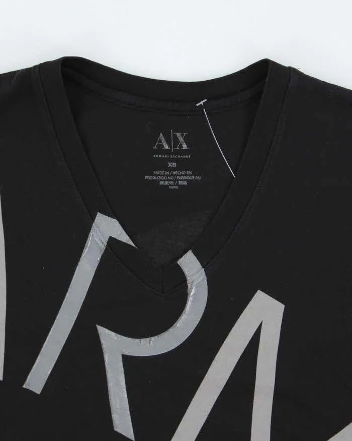Vintage Y2K Armani Exchange V-Neck All Over Print T-Shirt - XS sold by Rokit product image thumbnail 3