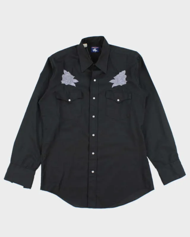 Vintage 90's Chute Embroidered Gothic Western Shirt - L sold by Rokit