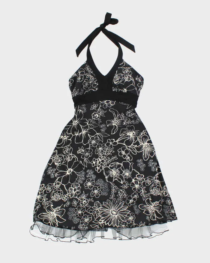 Vintage Y2k 00s Floral Halter Neck Dress - S sold by Rokit