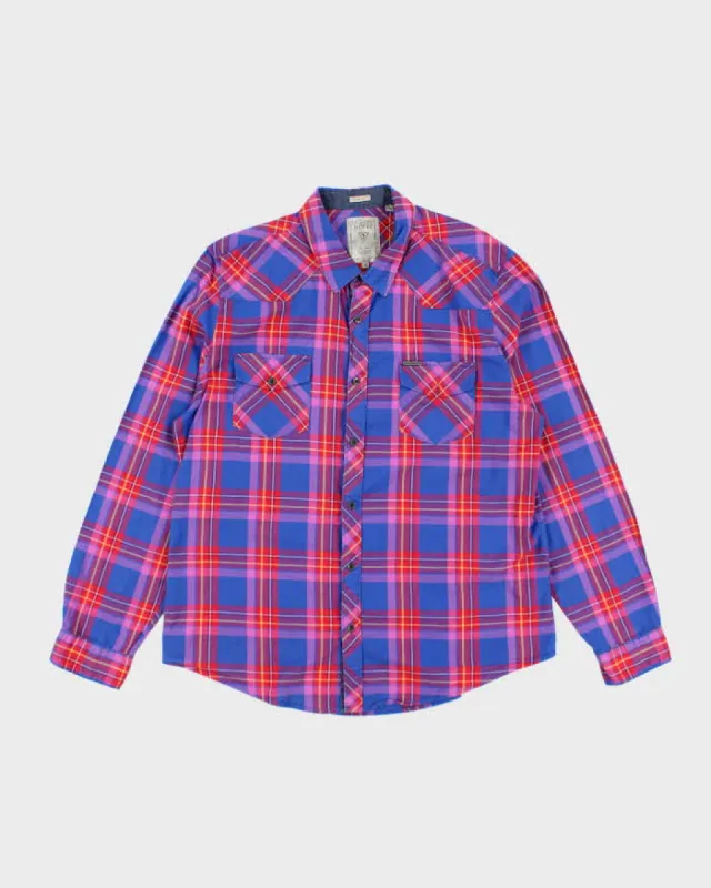 Y2k 00s Guess Checked Long Sleeve Shirt - XL made by Guess