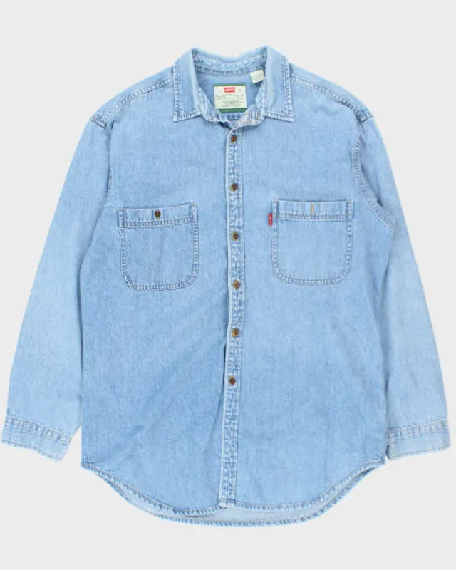 Vintage 90's Levi's Light Wash Heavyweight Denim Shirt - L sold by Rokit