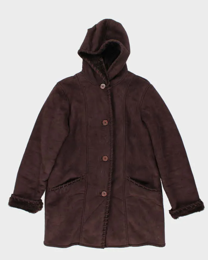 Vintage Beechers Brook Faux Suede Hooded Coat - L sold by Rokit