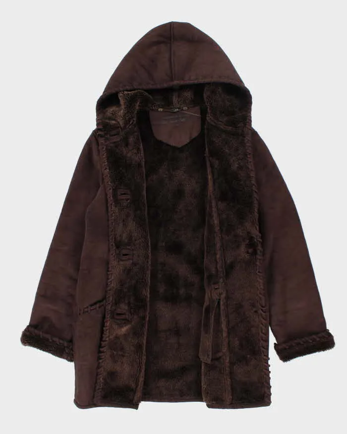 Vintage Beechers Brook Faux Suede Hooded Coat - L sold by Rokit product image thumbnail 5