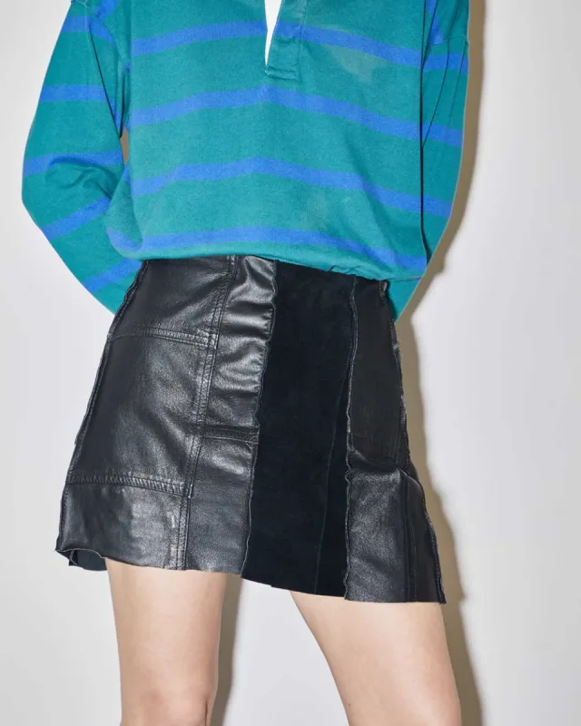 Rokit Originals Lindsay Leather Rework Mini Skirt - XS sold by Rokit