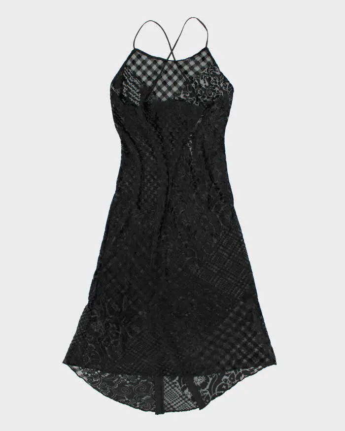Vintage Y2k 00s Victoria's Secret Mesh Velvet Slip Dress - M sold by Rokit