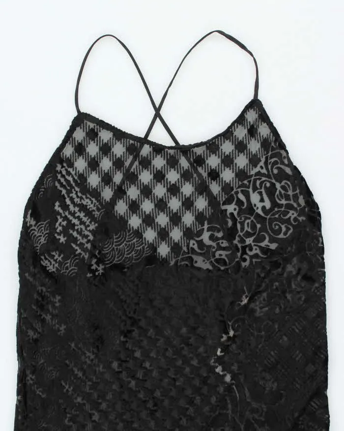 Vintage Y2k 00s Victoria's Secret Mesh Velvet Slip Dress - M sold by Rokit product image thumbnail 3