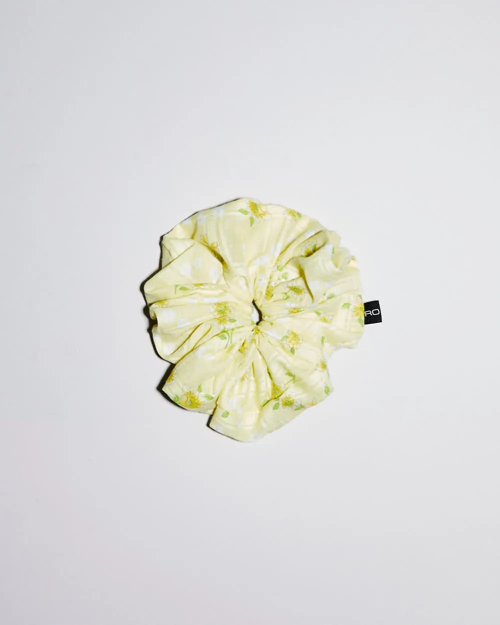 Rokit Originals Sustainable Scrunchie - Yellow Floral Check sold by Rokit