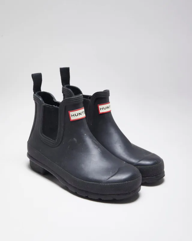 Hunter Black Short Wellington Boots - UK4 sold by Rokit